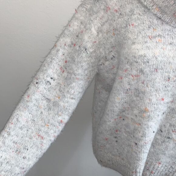 Lou & Grey for Loft Fuzzy Confetti Speckled Oversized Turtleneck Sweater Sz M - Picture 5 of 10